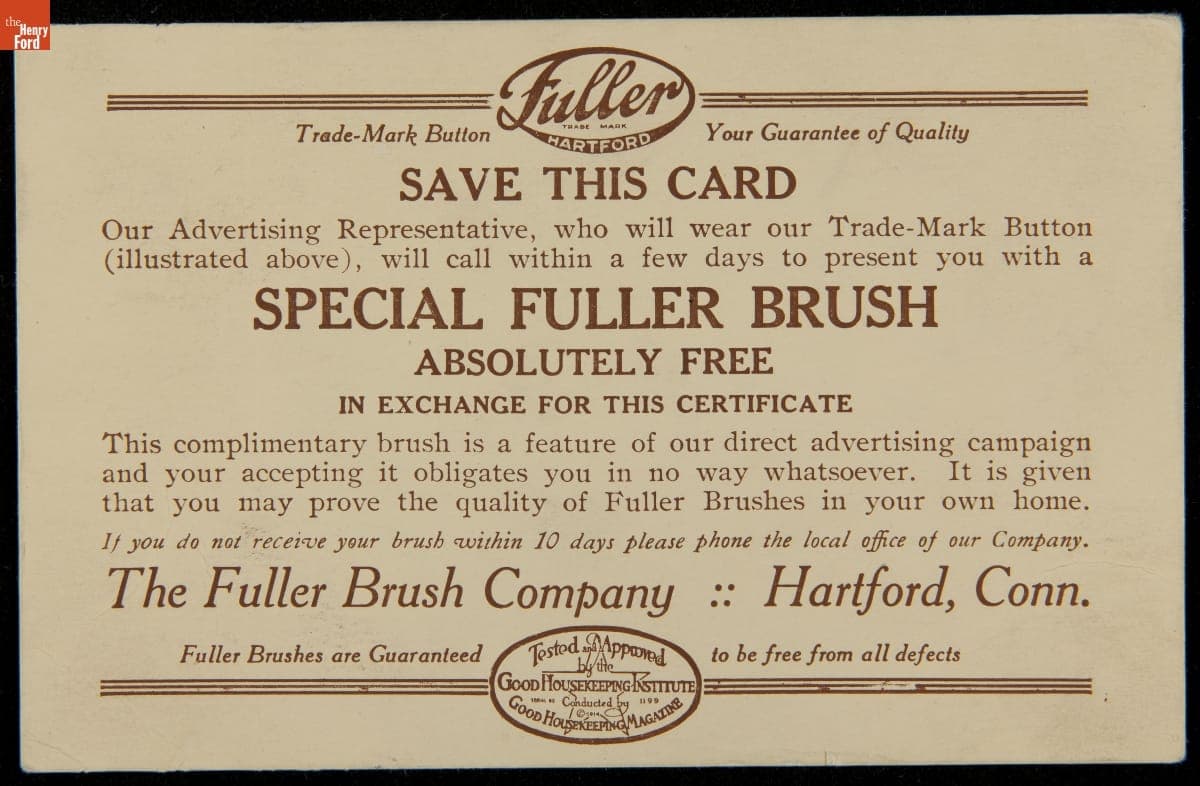 Trade Card for Special Fuller Brush, Fuller Brush Company, 1914