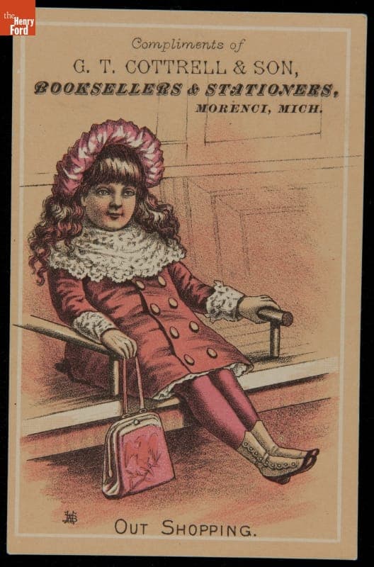 Trade Card for G.T. Cottrell and Son, "Out Shopping," 1876-1886