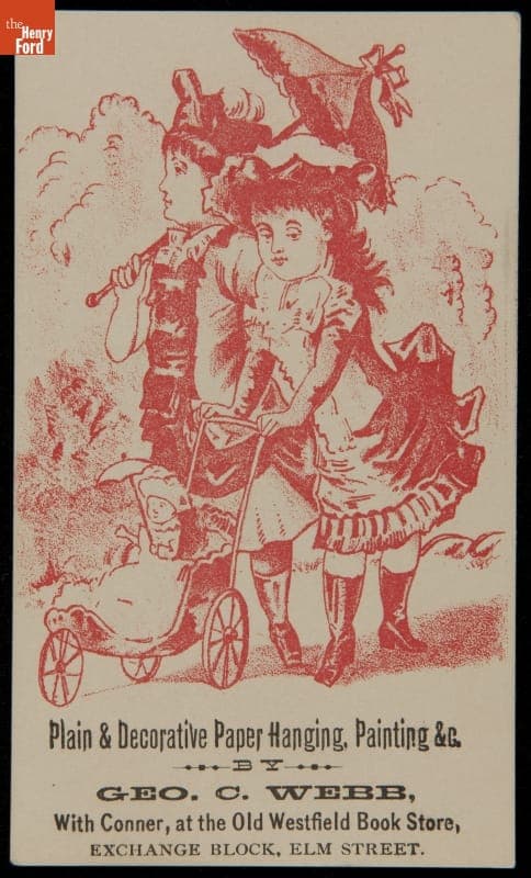 Trade Card for Plain & Decorative Paper Hanging and Painting, Geo. C. Webb, 1870-1890