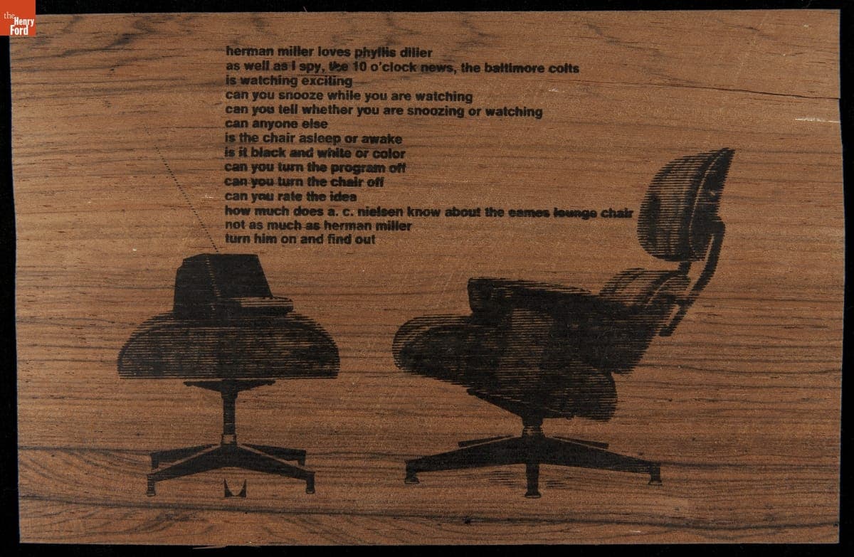 Trade Card for Herman Miller, Eames Lounge Chair, 1965-1970