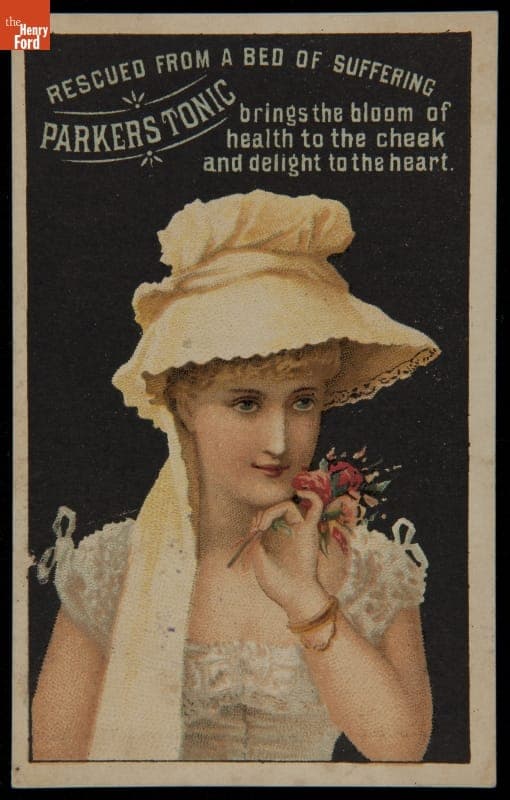 Trade Card for Parker's Tonic and Hair Balsam, Hiscox & Co., circa 1885