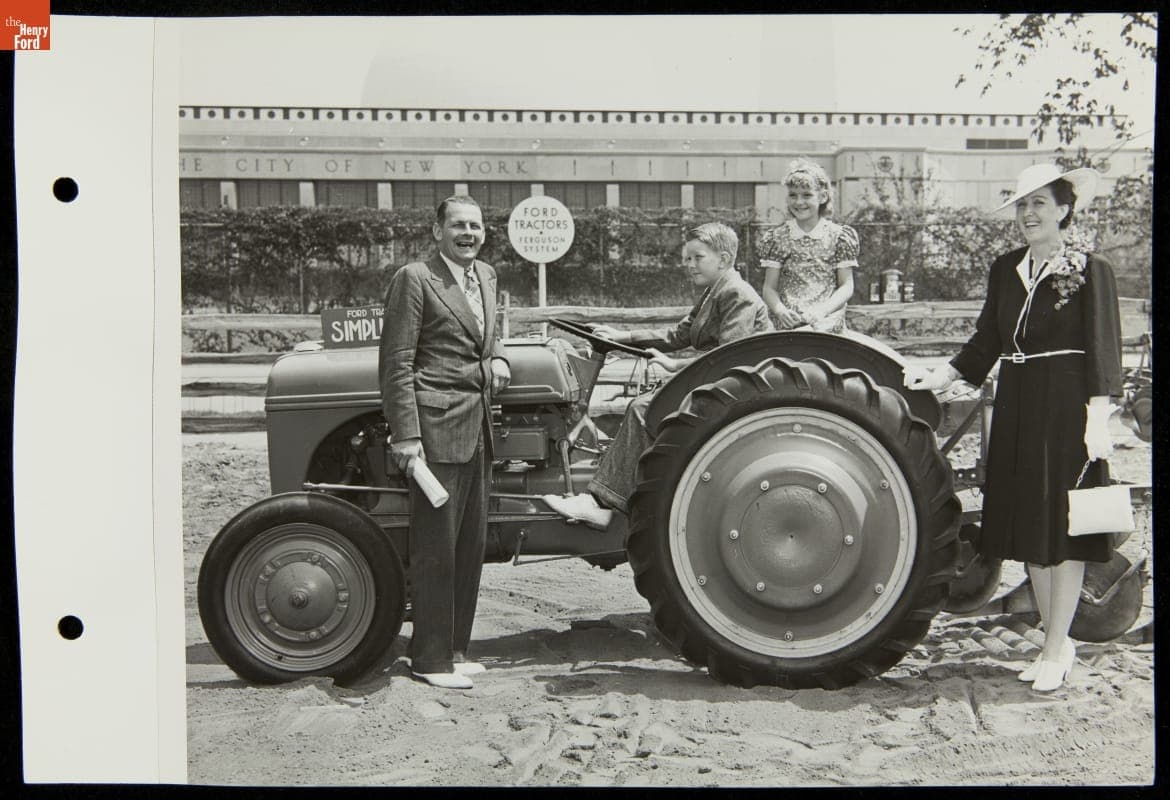 Family with Ford Tractor, Ford Exposition, New York World's Fair, 1940