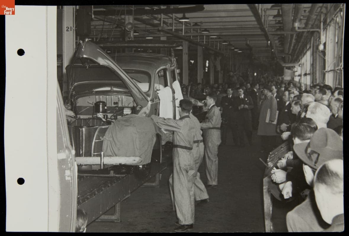 28 Millionth Ford Car Being Built at the Edgewater, New Jersey Assembly Plant, 1940