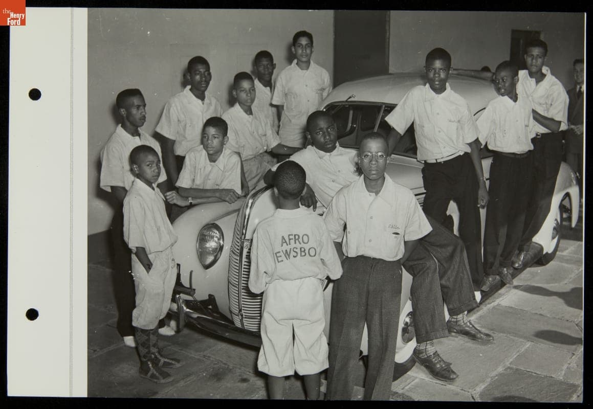 Newsboys at Ford Exposition, New York World's Fair, 1939