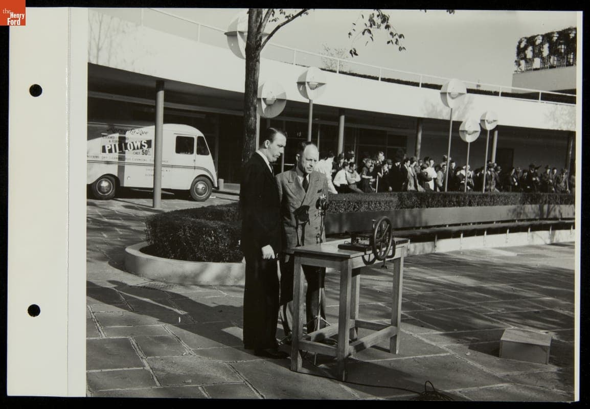 Filming Television Show with Henry Ford's "Kitchen Sink" Engine, Ford Exposition, New York World's Fair, 1939