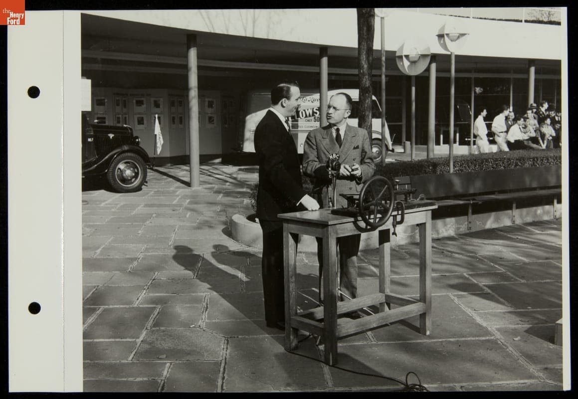 Filming Television Show with Henry Ford's "Kitchen Sink" Engine, Ford Exposition, New York World's Fair, 1939