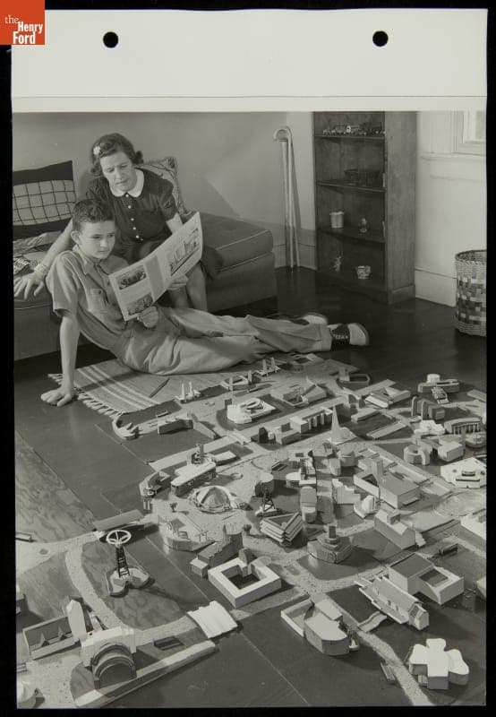 Boy with Miniature Fair Model, Ford Exposition, New York World's Fair, 1940