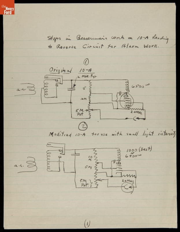 Notes regarding Reverse Circuits, 1938
