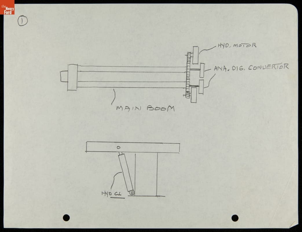 Diagram, Possibly Unimate Robotic Arm, circa 1960