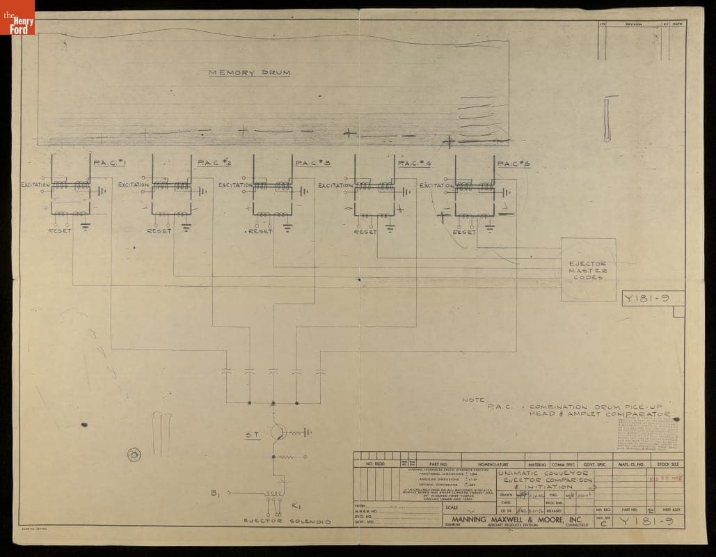 Unimatic Conveyor Ejector Comparison and Initiation, Reference Number Y181-9, 1956