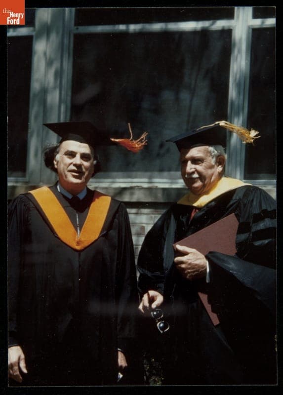 George Devol and Another Man in Academic Robes, Bridgeport, Connecticut, 1989