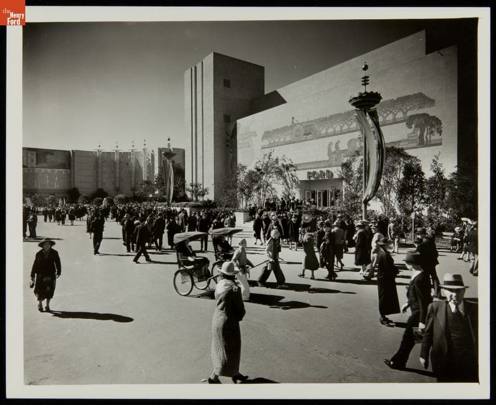 Mural on Ford Exhibit Building, Golden Gate International Exposition, San Francisco, California, 1939-1940
