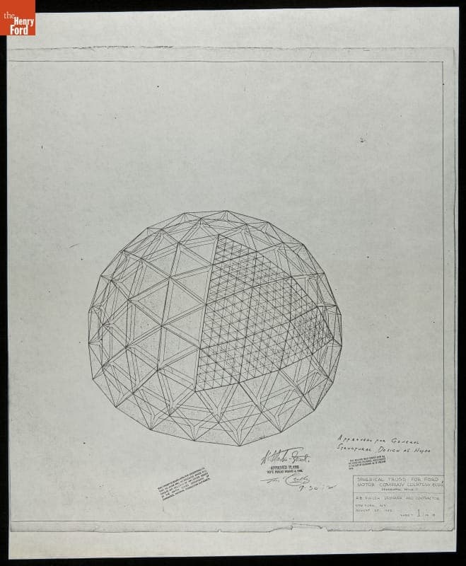 Drawing, "Spherical Truss for Ford Motor Company Courtesy Building," 1952