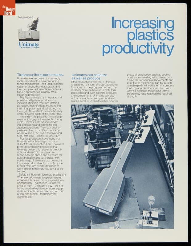Increasing Plastics Productivity, Unimation Inc., 1971