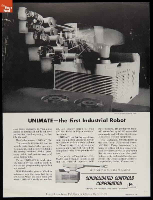 Unimate the First Industrial Robot, Consolidated Controls Corporation, 1962