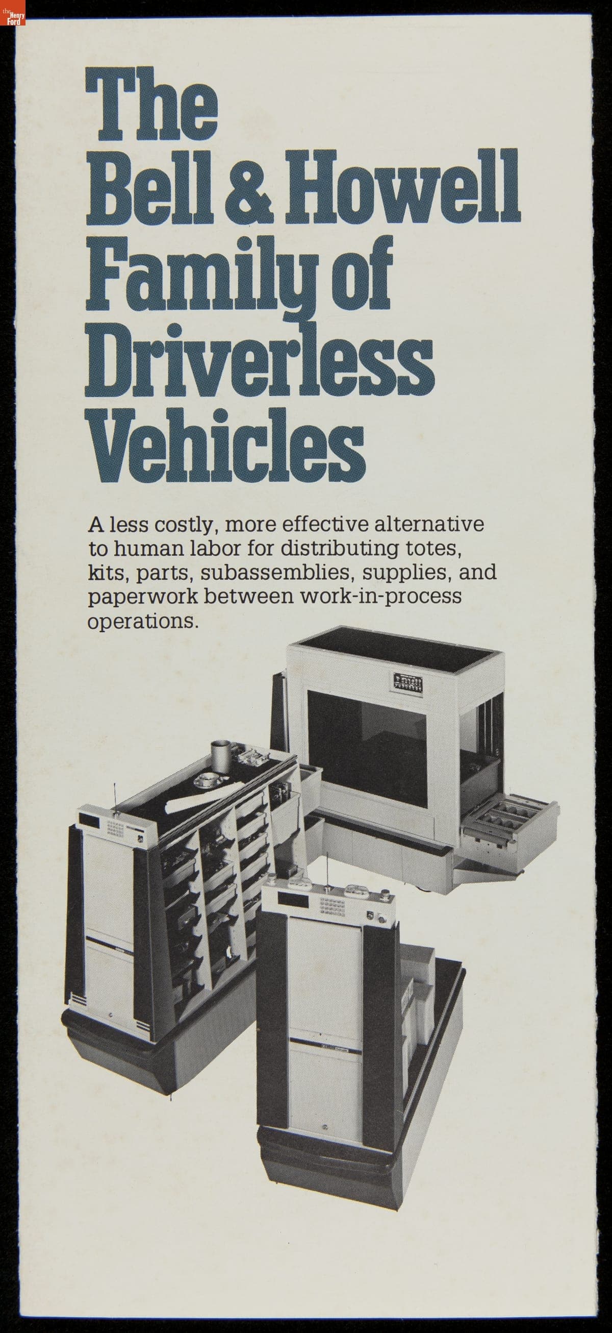 Bell & Howell Brochure, "The Bell & Howell Family of Driverless Vehicles," 1982