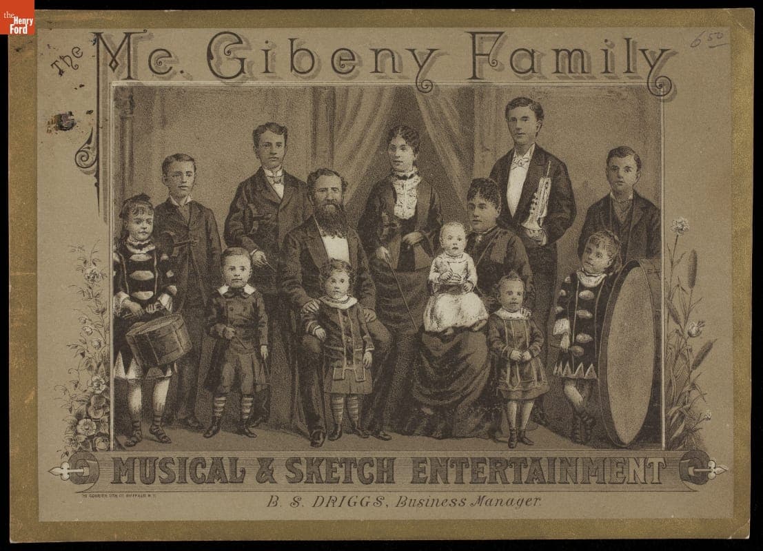 Trade Card for the "Musical McGibeny Family," 1882-1884
