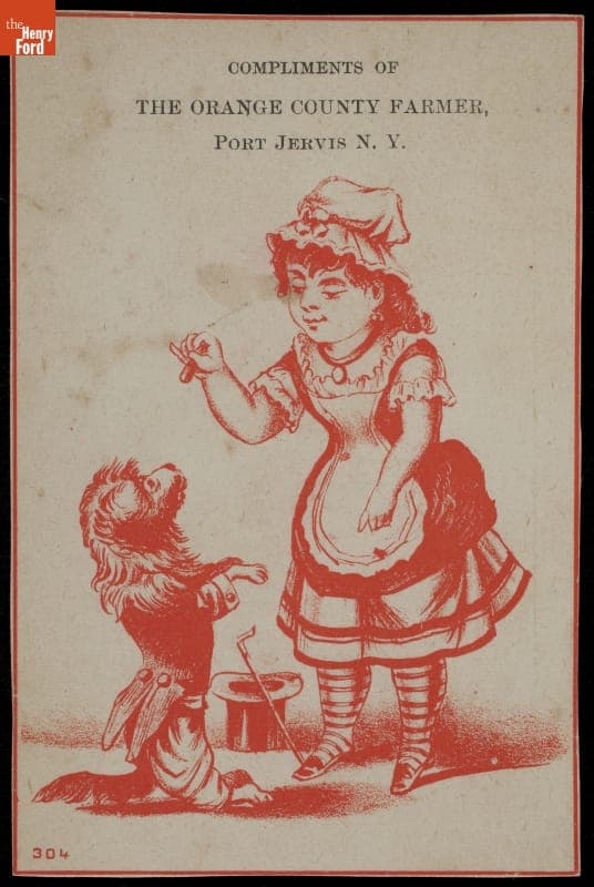 Trade Card for the Orange County Farmer Newspaper, 1881-1895