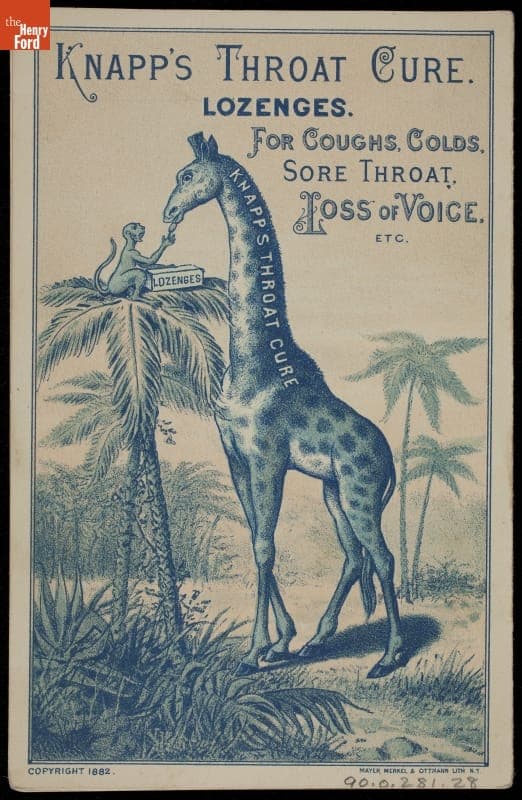 Trade Card for Knapp's Throat Cure and Packer's All Healing Tar Soap,  H. W. Knapp, Packer Manufacturing Co., 1882