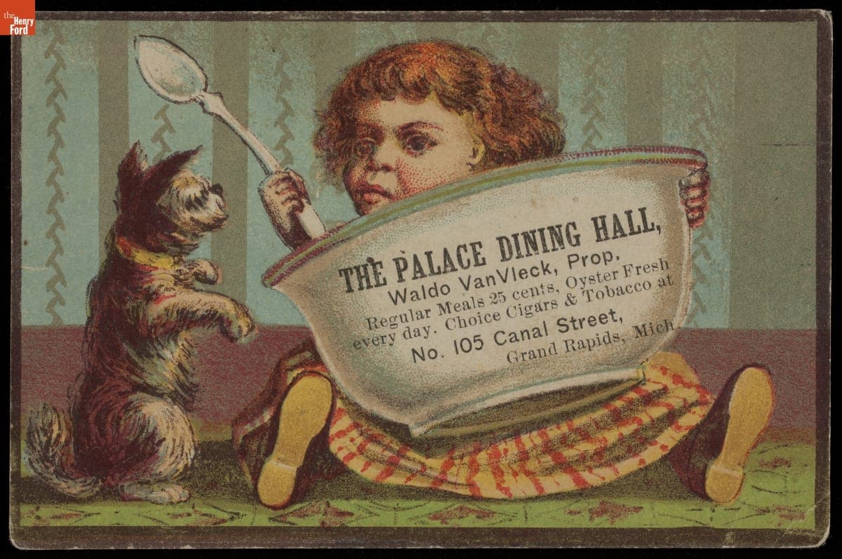 Trade Card for the Palace Dining Hall, 1880-1890