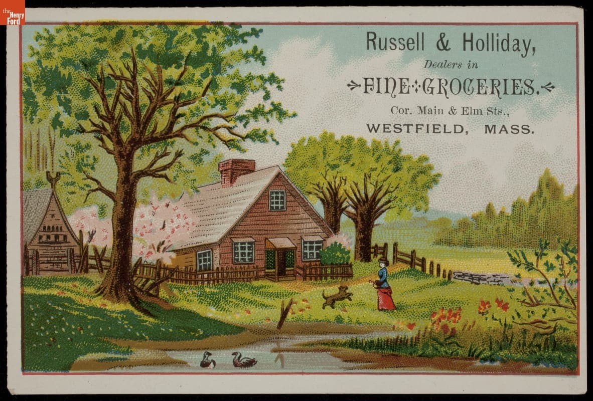Trade Card for Russell & Holliday, Grocer, 1880-1890