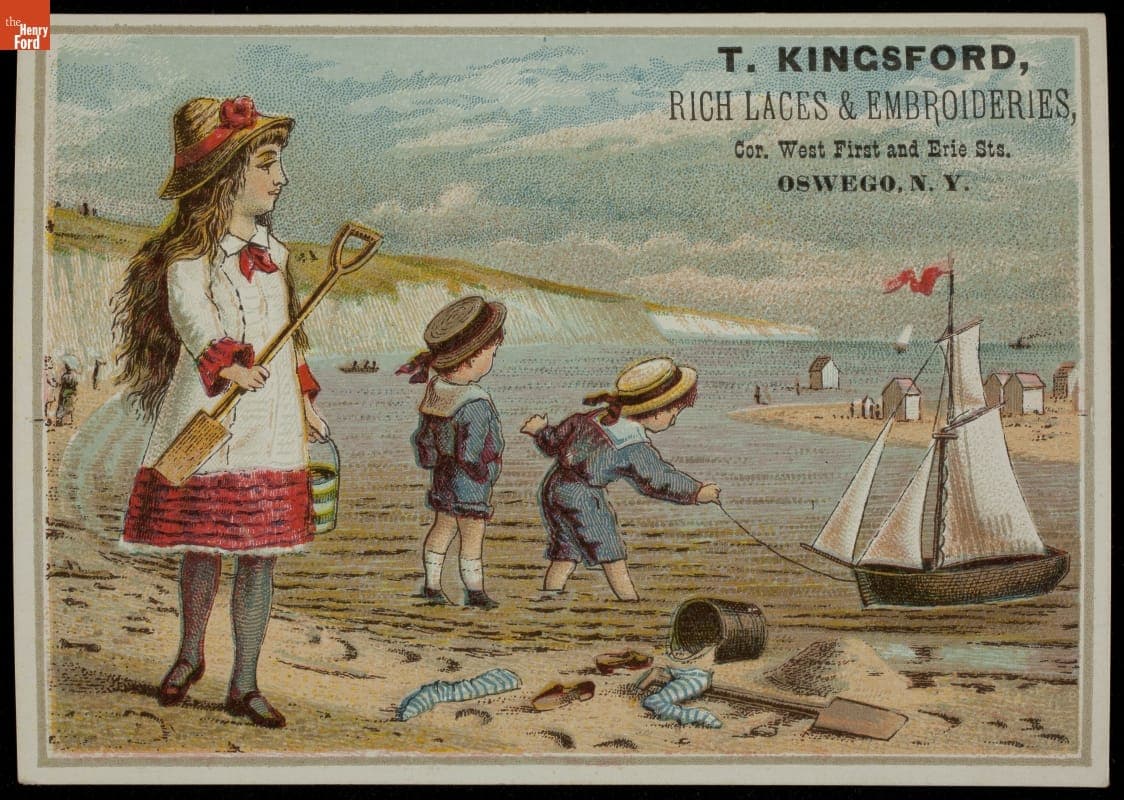 Trade Card for Lace & Embroidery, T. Kingsford & Son, 1870-1900