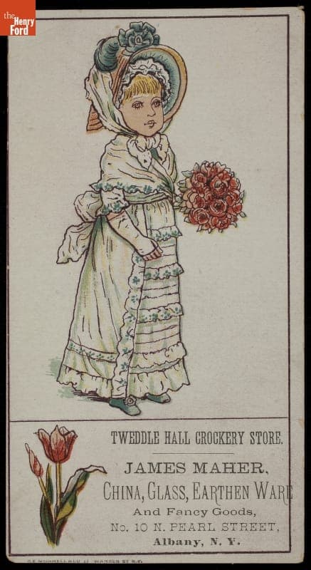 Trade Card for Tweddle Hall Crockery Store, James Maher, 1860-1883