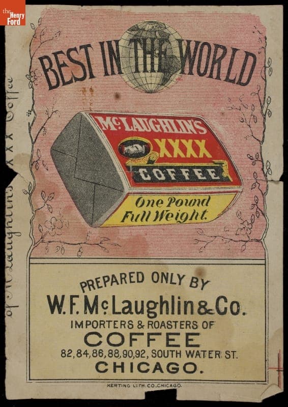 Trade Card for McLaughlin's XXXX Coffee, W.F. McLaughlin & Co., 1880-1900