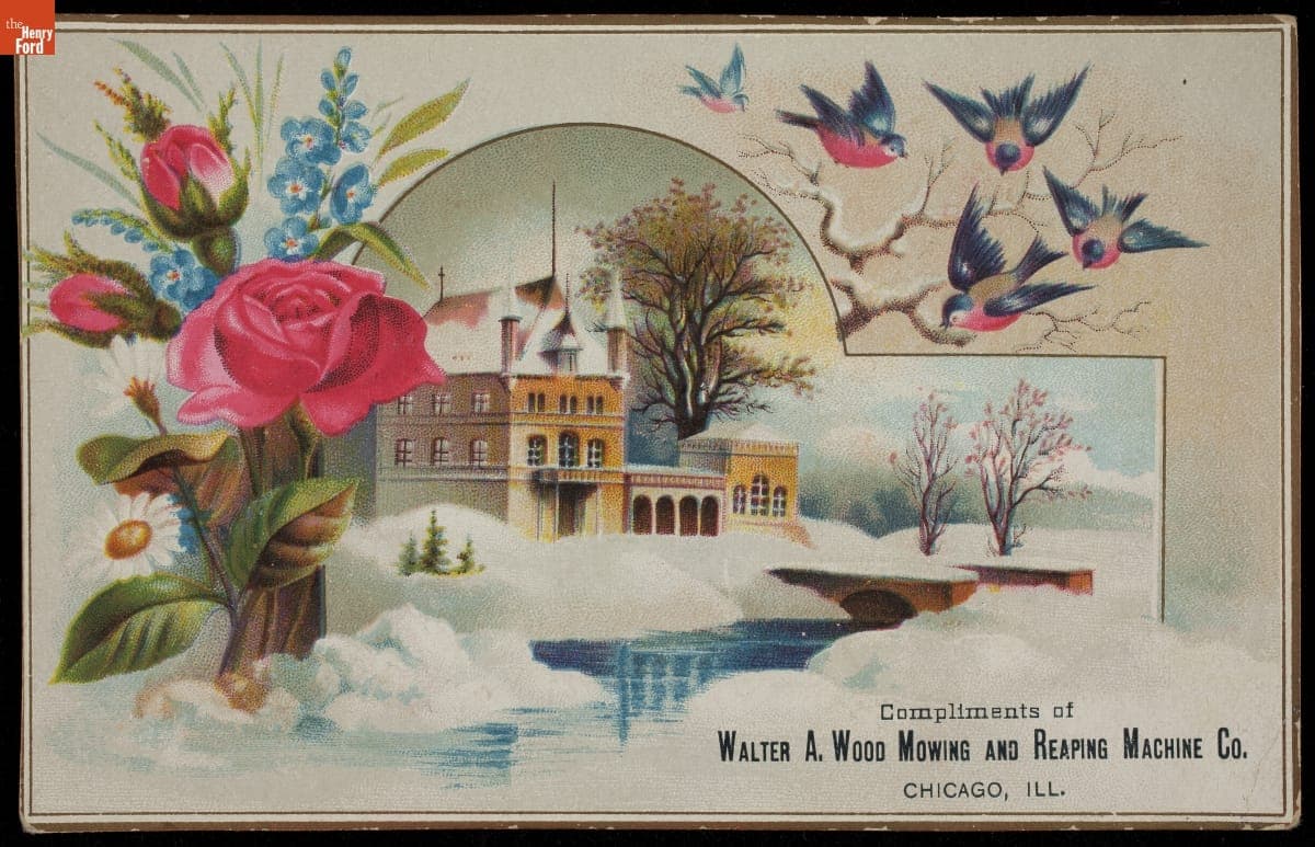 Trade Card for the Binding Harvester, Walter A. Wood Mowing and Reaping Machine Co., 1887-1900