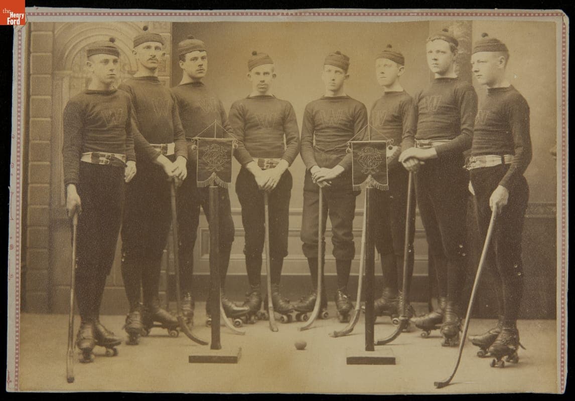 Roller Skating Hockey Team, circa 1885