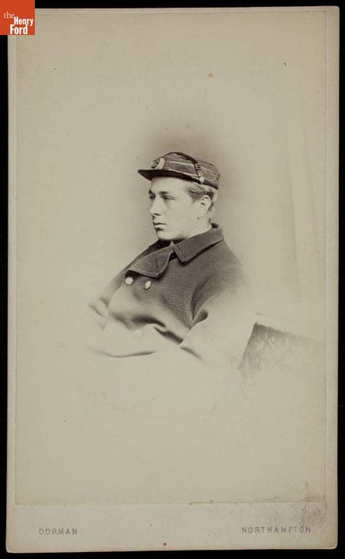 Portrait of Unidentified English Soldier Wearing Military Cap, circa 1870