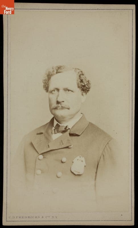 Portrait of Man Wearing Uniform and Badge, circa 1865