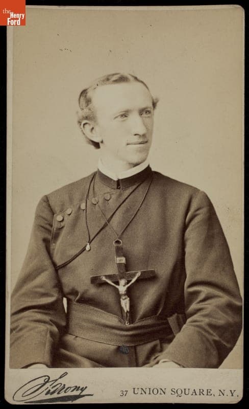 Young Man in Clerical Robes, Wearing a Large Crucifix, 1877-1896