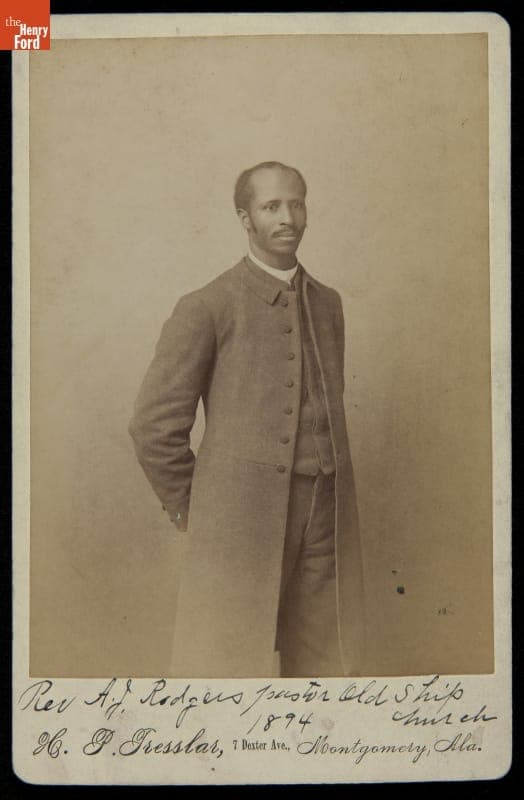 Portrait of Reverend Alexander J. Rodgers, Old Ship A.M.E. Church, Montgomery, Alabama, 1894