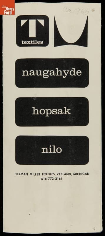 Herman Miller Furniture Upholstery Swatches, "Naugahyde, Hopsak, Nilo,"  circa 1966