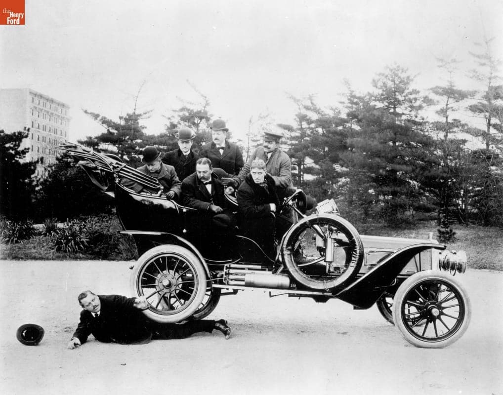 1906 Ford Model K Touring Car Running Over a Man as a Stunt, 1906-1907