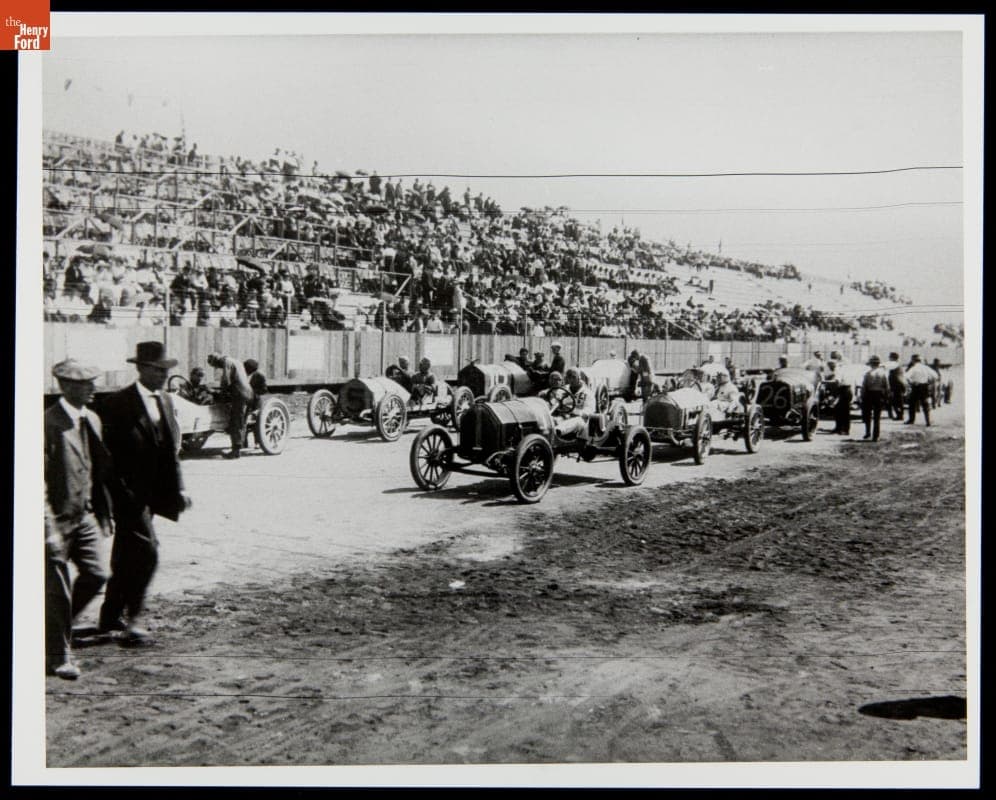 Cars Lined Up, Interstate Race, Tacoma, Washington, 1914