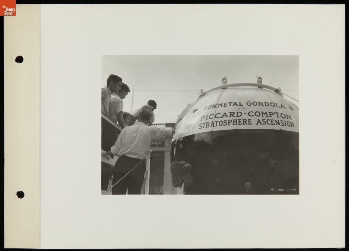 Inspecting the Balloon Gondola for the Piccard-Compton Stratosphere Ascension, June 6, 1933
