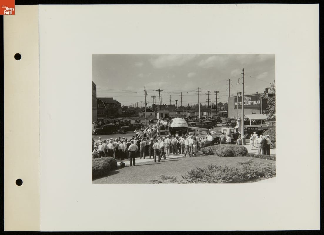 Crowd Watching Ford V-8 Truck Hauling Balloon Gondola for the Piccard-Compton Stratosphere Ascension, June 6, 1933