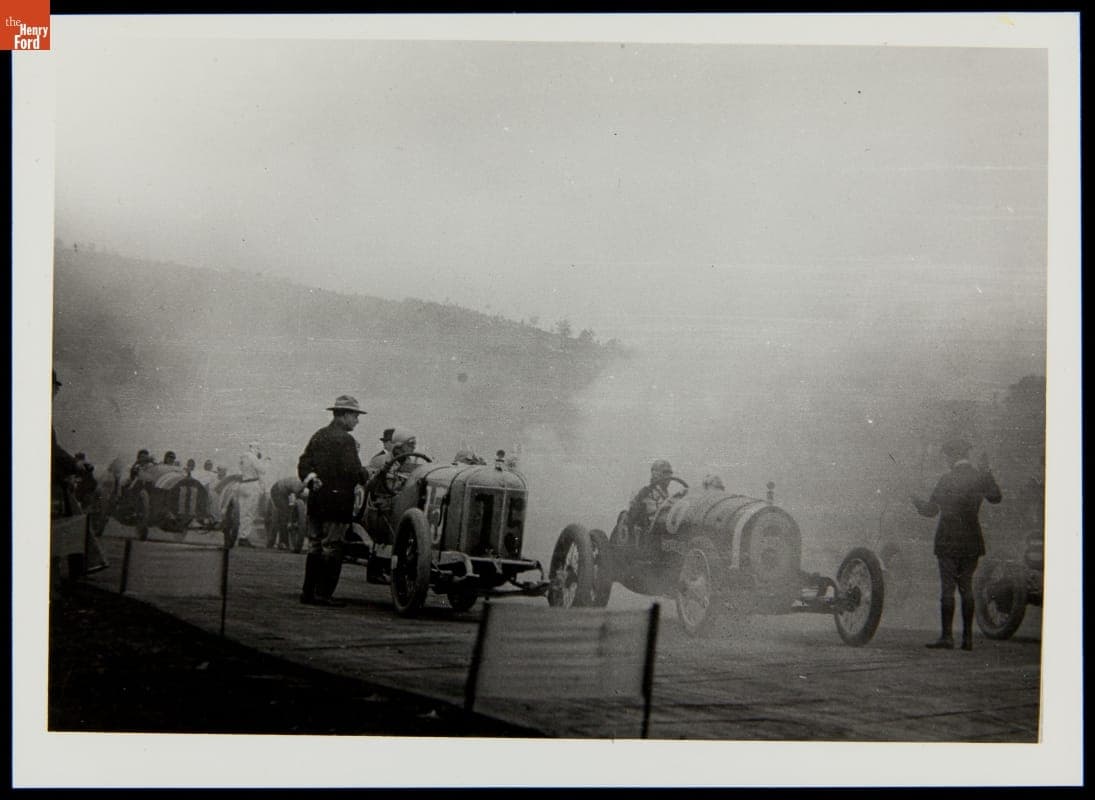 Glover Ruckstell, #6 Mercer and Al Newhouse, #15 Delage, San Francisco, California, 1915