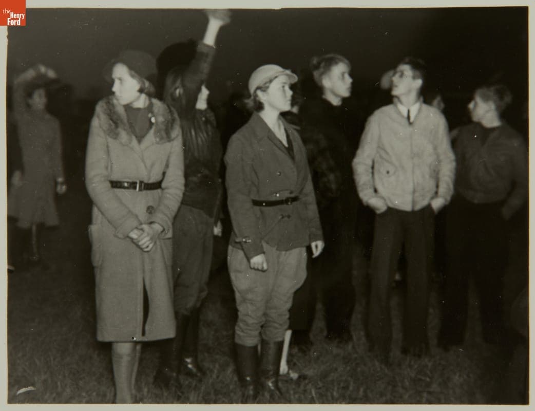 Watching the Piccard Stratosphere Balloon Launch, Ford Airport, October 23, 1934