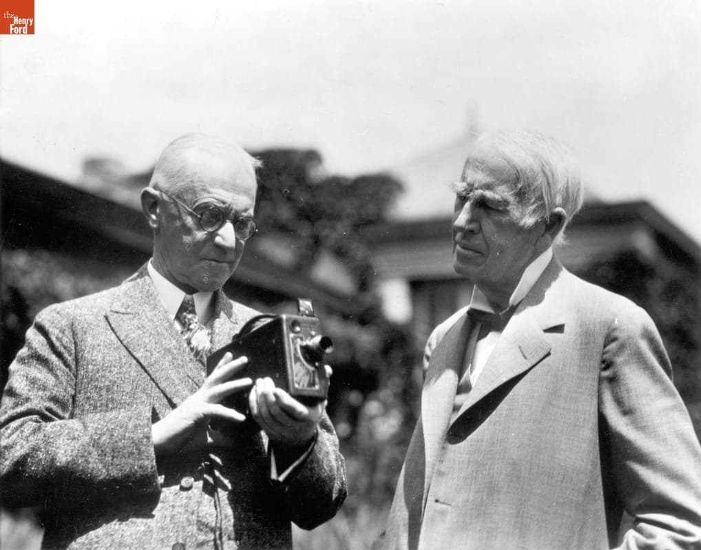 Thomas Edison and George Eastman at the Garden Party Given to Unveil Kodacolor, Rochester, New York, 1928