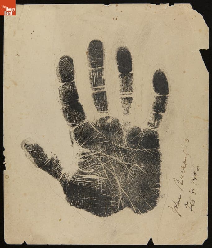 John Burroughs' Handprint, February 8, 1896