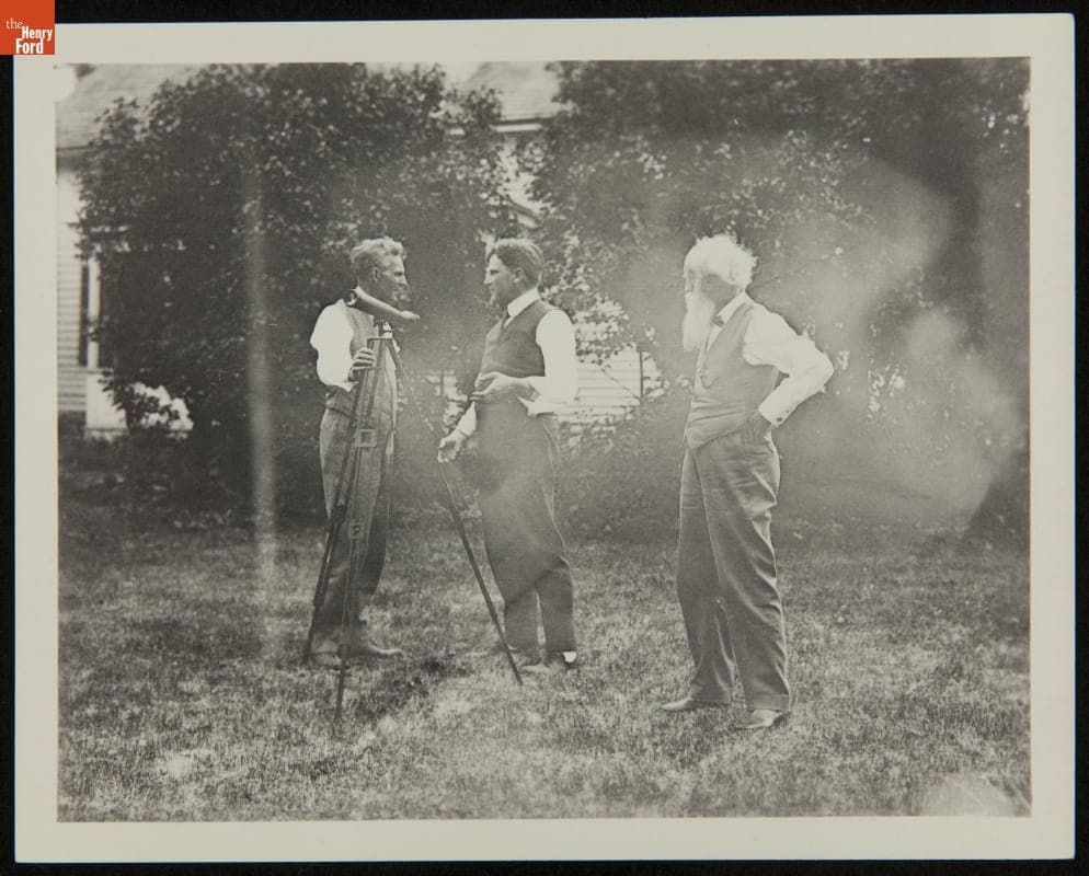 Henry Ford, Glen Buck and John Burroughs, Concord, Massachusetts, August 1913