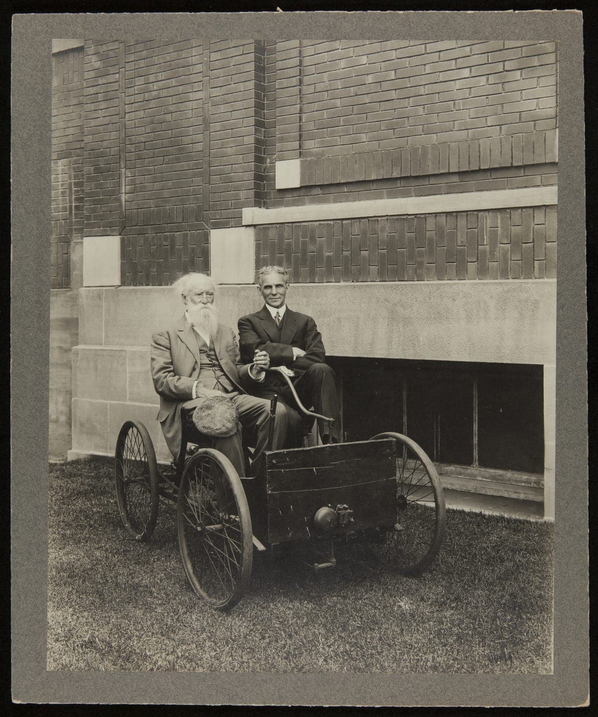 John Burroughs and Henry Ford in the Quadricycle at the Highland Park Plant, June 1913