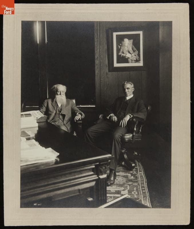 John Burroughs and Henry Ford in Henry Ford's Office at the Highland Park Plant, June 1913