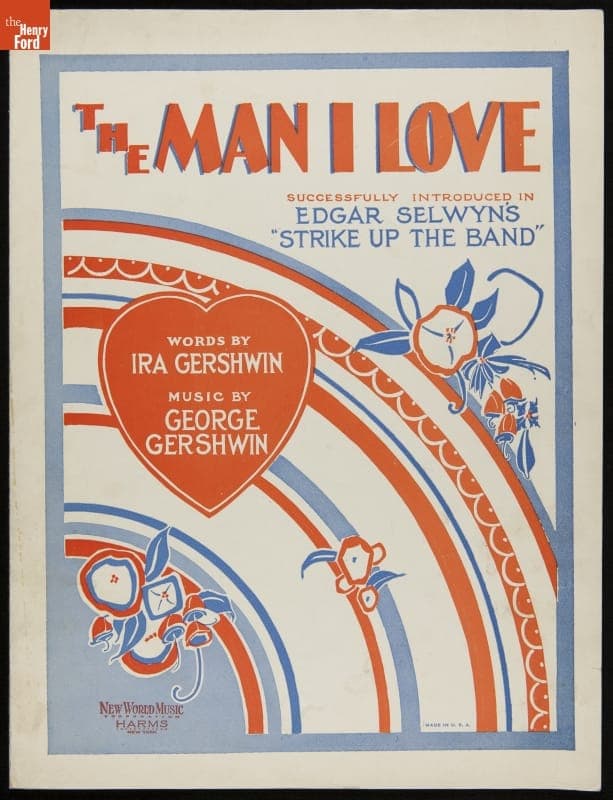 Music Sheet, "The Man I Love," 1924