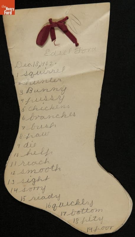 Schoolwork by Edsel Ford, December 18-22, 1902