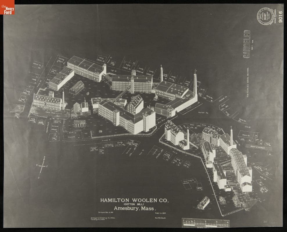 Fire Insurance Map of Hamilton Woolen Co., Amesbury, Massachusetts, Surveyed December 15, 1910
