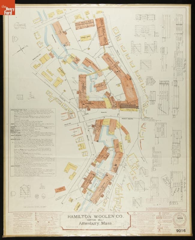 Fire Insurance Map of Hamilton Woolen Co., Amesbury, Massachusetts, Surveyed December 15, 1910